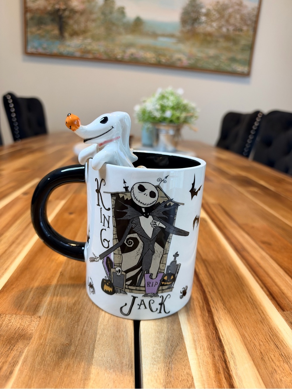 Disney The Nightmare Before Christmas Jack Skellington & Zero Peeker Mug – 20 oz